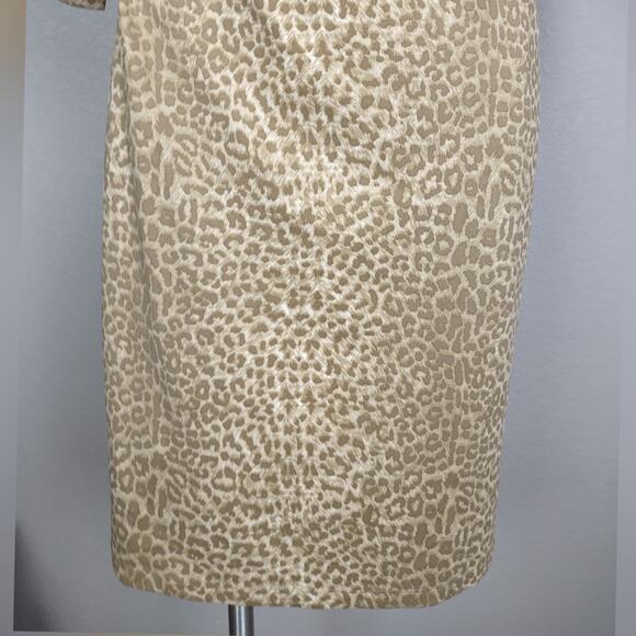 J. McLaughlin Panama Catalina Cloth Faux Wrap Animal Print Dress Size Medium - Picture 7 of 13